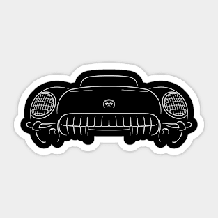 1955 Chevrolet Corvette C1 - front stencil, white Sticker